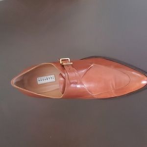 Lightly worn leather Fratelli Rossetti chestnut 2in heeled Loafer Size 39